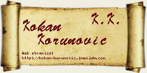 Kokan Korunović vizit kartica